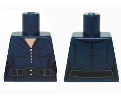 Torso Female Jumpsuit with Silver Zipper and Black Utility Belt Pattern