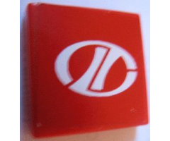 Tile 2 x 2 with White Stylized 'LT' Racing Logo Pattern (Sticker) - Set 8440