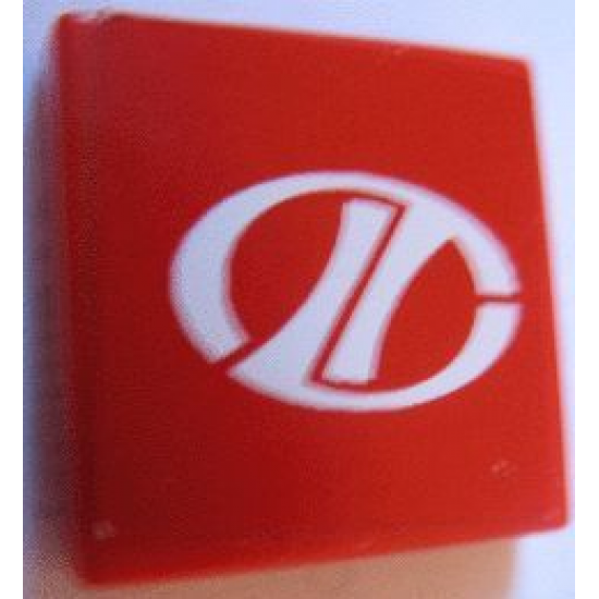Tile 2 x 2 with White Stylized 'LT' Racing Logo Pattern (Sticker) - Set 8440