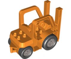Duplo, Vehicle Forklift Truck with Large and Small Black Wheels