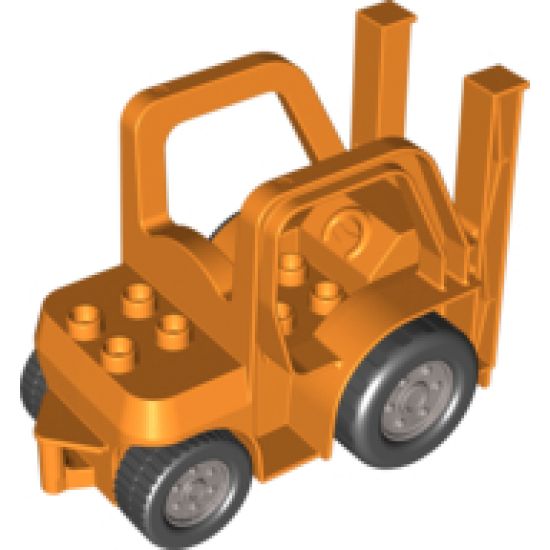 Duplo, Vehicle Forklift Truck with Large and Small Black Wheels