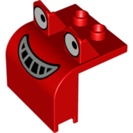 Duplo, Vehicle Bulldozer Front with Eyes Looking Straight and Smile Pattern (Muck)