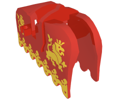 Animal, Accessory Horse Barding, Ruffled Edge with Yellow Lions Pattern