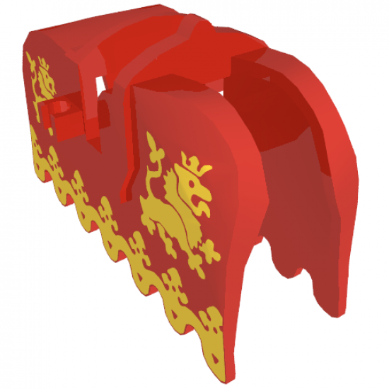 Animal, Accessory Horse Barding, Ruffled Edge with Yellow Lions Pattern