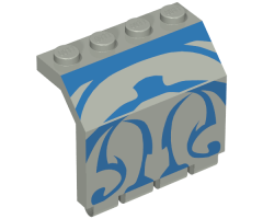 Panel 2 x 4 x 3 1/3 with Hinge with Blue SW Gungan Sub Pattern