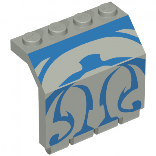 Panel 2 x 4 x 3 1/3 with Hinge with Blue SW Gungan Sub Pattern