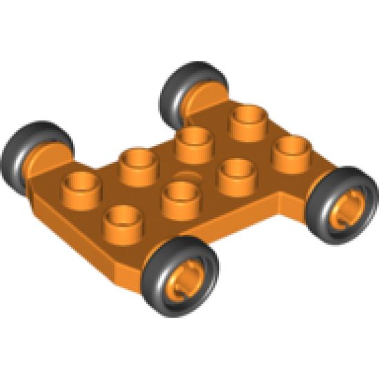 Duplo, Vehicle Cement Mixer Base 2 x 4 with Axle Extensions and Black Wheels