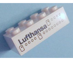 Brick 2 x 4 with 'Lufthansa', Airplane Doors and Windows Pattern on Both Sides (Stickers) - Set 40146