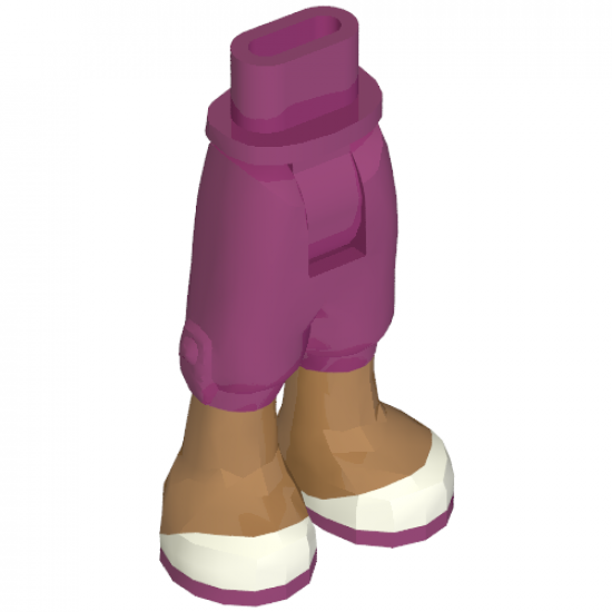 Mini Doll, Legs with Hips and Trousers Cropped, Medium Nougat Legs and White Shoes Pattern