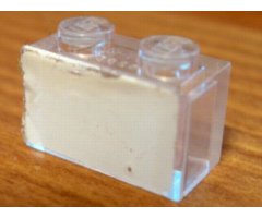 Brick 1 x 2 without Bottom Tube with Completely White Pattern (Sticker) - Sets 5550 / 5581