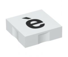 Duplo, Tile 2 x 2 with Black Lowercase Letter e with Grave (è) Pattern