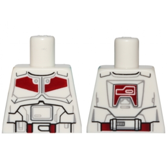 Torso SW Armor Black Belt and Dark Red Markings Pattern