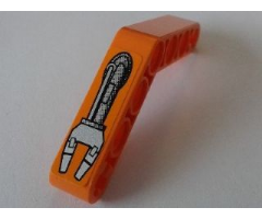 Technic, Liftarm 1 x 7 Bent (4 - 4) Thick with Robot Arm 2 Fingers Pattern Model Left Side (Sticker) - Set 8307
