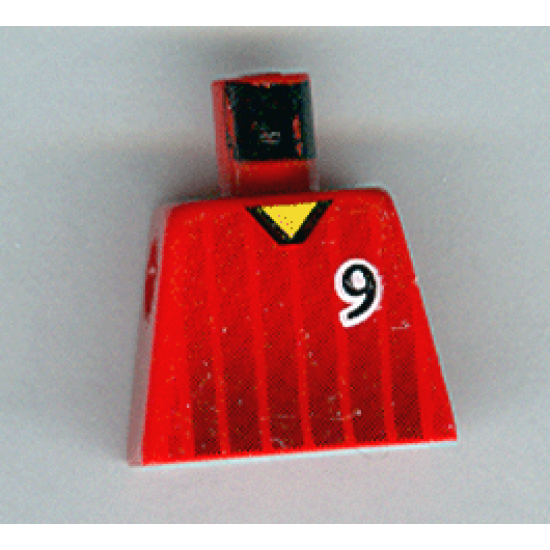 Torso Soccer Black Fading Stripes and No. 9 Front and Back Pattern