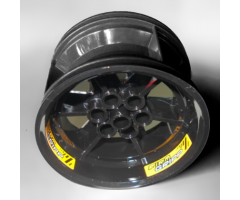 Wheel 56mm D. x 34mm Technic Racing Medium, 6 Pin Holes with Yellow 'FIRM GRIPP' Pattern (3 Stickers) - Set 42039