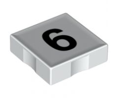 Duplo, Tile 2 x 2 with Black Number 6 Pattern