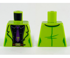 Torso Jacket, Black Shirt and Dark Purple Tie with Lime Question Mark Pattern