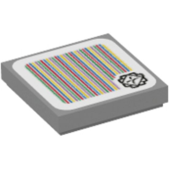 Tile 2 x 2 with Super Mario Scanner Code Thwimp Pattern (Sticker) - Set 71386