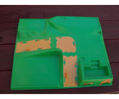 Baseplate, Raised 46 x 56 with Plate Indentations and Ramps, NO Studs, with Tan Pattern (Stickers) - Set 4258