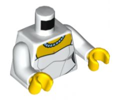 Torso Wedding Dress with Necklace Pattern / White Arms / Yellow Hands