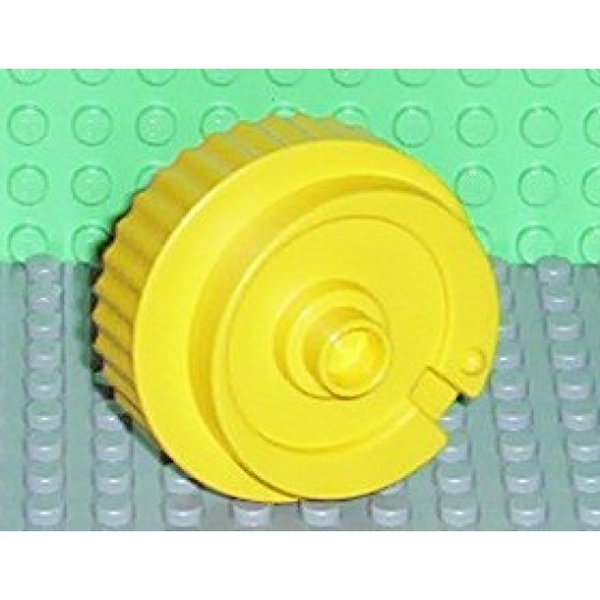 Duplo Counterweight 3 x 3 x 2 Round, Notched Rim, Off-Center Swirl and One Stud