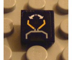 Tile 1 x 1 with Crane and Arrows Pattern (Sticker) - Set 8479