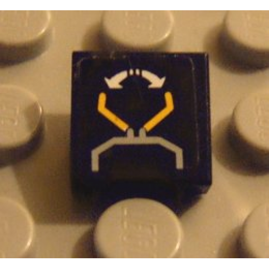 Tile 1 x 1 with Crane and Arrows Pattern (Sticker) - Set 8479