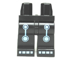 Hips and Legs with Medium Blue Circles and Squares Batman Electro Pattern