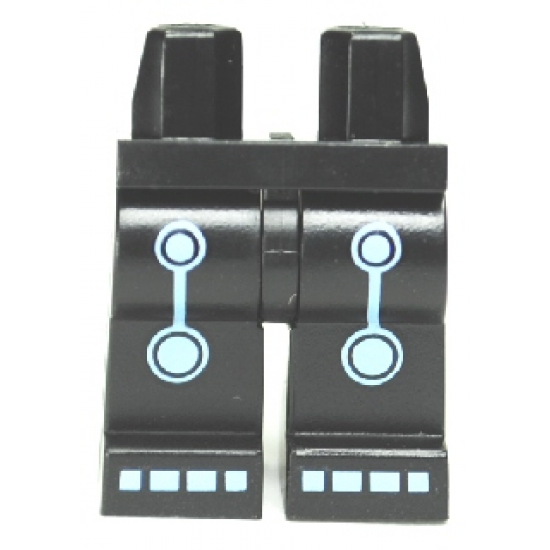 Hips and Legs with Medium Blue Circles and Squares Batman Electro Pattern