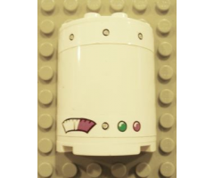 Cylinder Half 2 x 4 x 4 with Gauge, Rivets and 2 Lights Pattern (Stickers) - Set 4981