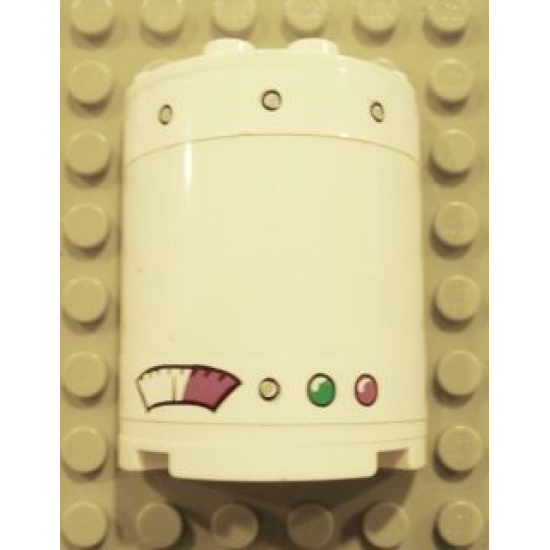 Cylinder Half 2 x 4 x 4 with Gauge, Rivets and 2 Lights Pattern (Stickers) - Set 4981