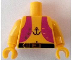 Torso Pirate Light Purple Vest and Anchor Tattoo Pattern / Yellow Arms / Yellow Hands