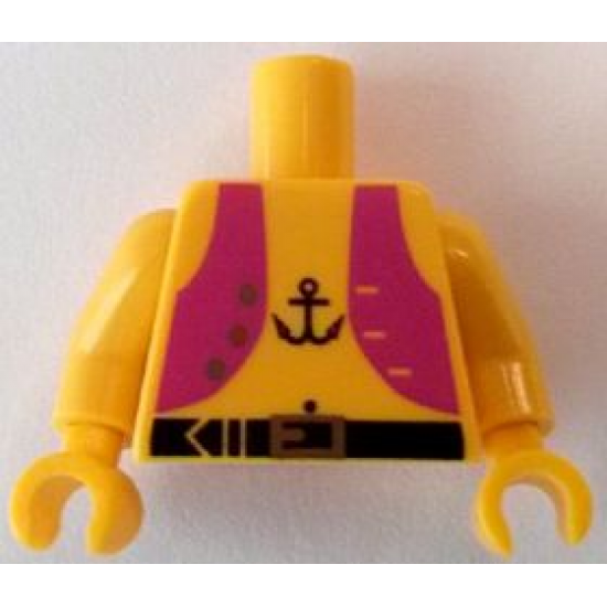Torso Pirate Light Purple Vest and Anchor Tattoo Pattern / Yellow Arms / Yellow Hands