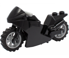 Riding Cycle Motorcycle Sport Bike with Black Frame, Light Bluish Gray Wheels and Light Bluish Gray Handlebars