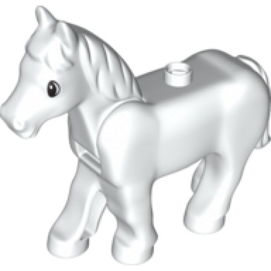 Duplo, Animal Horse with Movable Head, with Dark Orange Large Spots Pattern