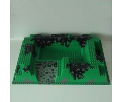 Baseplate, Raised 32 x 48 x 6 with Center Pit and Stones Pattern (Set 6090)