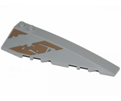 Wedge 10 x 3 Right with Dark Tan Tattered Stripe and Triangle Pattern (Sticker) - Set 75292