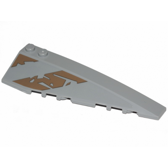 Wedge 10 x 3 Right with Dark Tan Tattered Stripe and Triangle Pattern (Sticker) - Set 75292