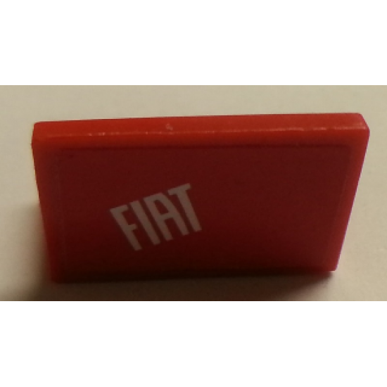 Panel 1 x 2 x 1 with White 'FIAT' on Red Background Pattern Model Right Side (Sticker) - Set 8142