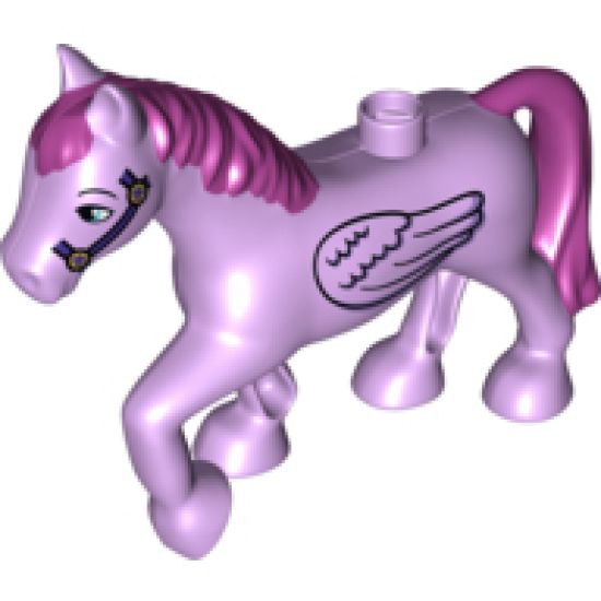 Duplo, Animal Horse with Wings, Magenta Mane and Tail Pattern