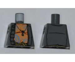 Torso PotC Vest Open over Chest with Tattoos and Key Pattern