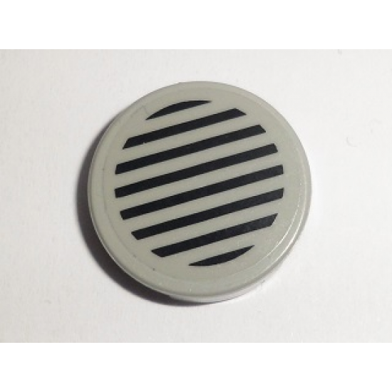 Tile, Round 2 x 2 with Black Stripes on Transparent Background Pattern (Sticker) - Set 5541