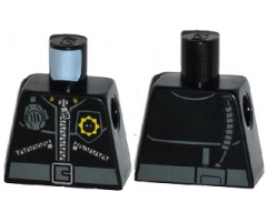 Torso Police 3 Zippers, Minifigure Head Badge, Radio and Belt Pattern (Pattern on Front and Back)