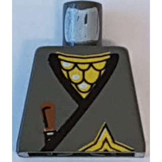 Torso Castle Ninja Wrap, Brown Dagger, Gold Star, Gold Scale Mail Pattern