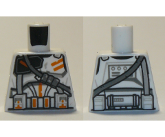 Torso SW Armor Clone Trooper with Orange Markings and Dark Bluish Gray Diagonal Belt Pattern