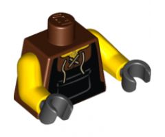 Torso Castle Fantasy Era Blacksmith Apron and Front Lace Up Shirt Pattern / Yellow Arms / Black Hands