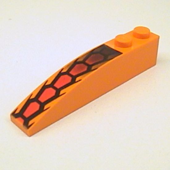 Slope, Curved 6 x 1 with Repeating Hexagonal Scale Pattern