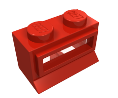 Window 1 x 2 x 1 with Extended Lip and Solid Studs, with Fixed Glass