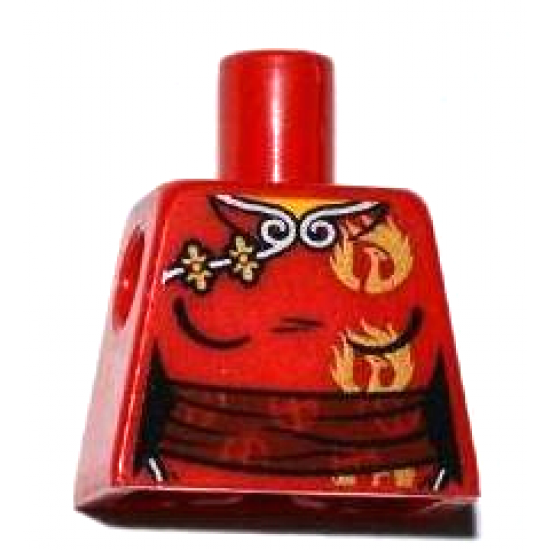 Torso Female Ninjago Robe and Gold Fireball Pattern
