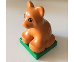 Duplo, Animal Lion Baby Cub on Green Base